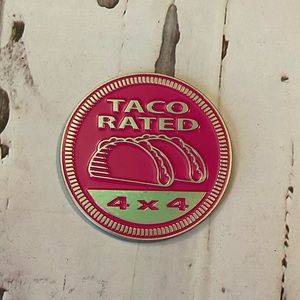 Pink metal jeep badge